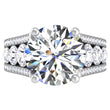 Load image into Gallery viewer, Front View of BGLG Hampton 5.5 Carat Round Lab-Grown Diamond Engagement Ring with Large Graduating Side Lab-Diamonds
