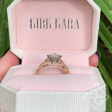 Load image into Gallery viewer, Kirk Kara &quot;Dahlia&quot; Princess Cut Blue Sapphire Diamond Engagement Ring
