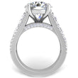 Load image into Gallery viewer, Profile View of BGLG Hampton 5.5 Carat Round Lab-Grown Diamond Engagement Ring with Large Graduating Side Lab-Diamonds
