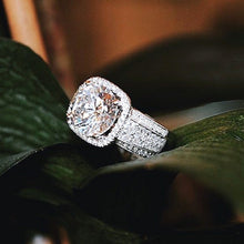 Load image into Gallery viewer, Simon G. Large Diamond Center Halo Prong Set Engagement Ring
