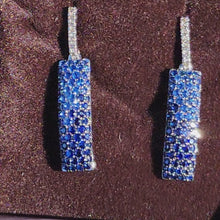 Load and play video in Gallery viewer, Le Vian Blueberry Sapphire &amp; Diamond Pave Ombre Dangle Earrings
