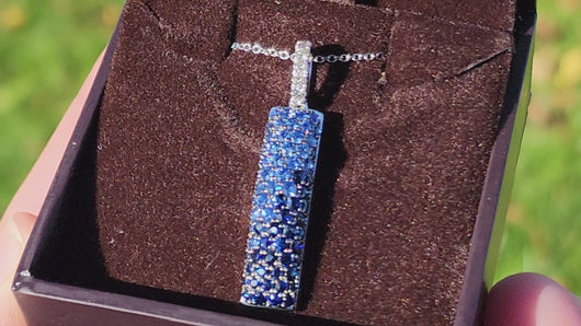 Video of Le Vian Blueberry Sapphire & Diamond Pave Ombre Pendant in Box