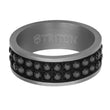 Load image into Gallery viewer, Artcarved 8MM Tantalum &amp; Double Row Black Sapphire Band
