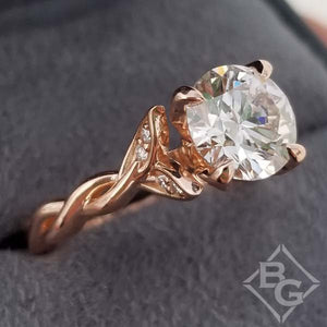 Artcarved "Cherie" Rose Gold Diamond Twist Engagement Ring