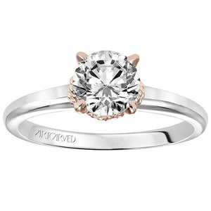 Artcarved "Clarice" Diamond Engagement Ring Featuring Rose Gold Details