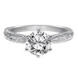 Load image into Gallery viewer, Artcarved &quot;Elise&quot; Engraved Diamond Solitaire Six Prong Engagement Ring
