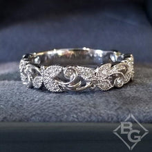 Load image into Gallery viewer, Artcarved &quot;Florence&quot; Antique Style Diamond Band Featuring Leaf And Scroll Details
