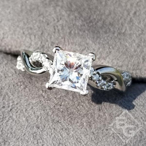 Artcarved "Gabriella" Princess Cut Twist Diamond Engagement Ring