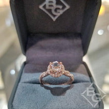 Load image into Gallery viewer, Artcarved &quot;Gianna&quot; Morganite Center Twist Shank Diamond Engagement Ring
