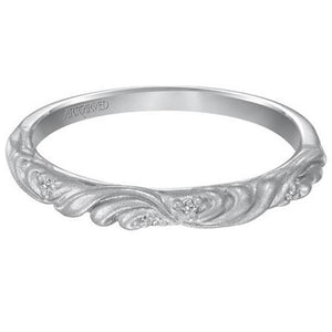 Artcarved "Gossimer" Diamond Wedding Band Featuring Floral Carving Scrollwork