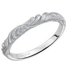 Load image into Gallery viewer, Artcarved &quot;Gossimer&quot; Diamond Wedding Band Featuring Floral Carving Scrollwork
