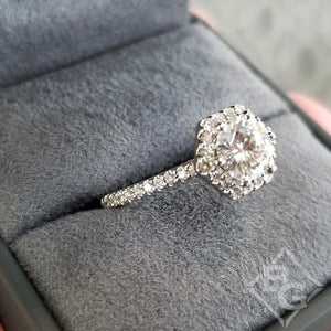 Artcarved "Lorelei" Hexagon Halo Diamond Engagement Ring
