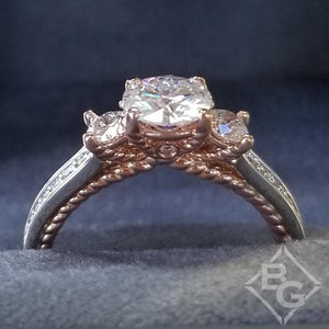 Artcarved "Marlow" Contemporary Three Stone Diamond Engagement Ring