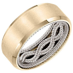 Artcarved Men's Two-Tone 8.5mm Wedding Band