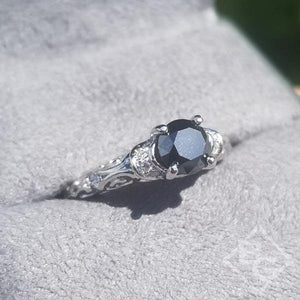 Artcarved "Peyton" 0.75 Carat Round Cut Black Diamond Engagement Ring