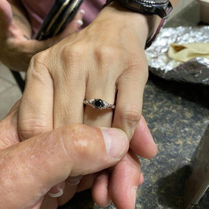 Artcarved "Peyton" 0.75 Carat Round Cut Black Diamond Engagement Ring