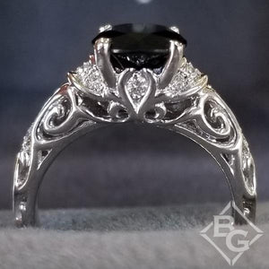 Artcarved "Peyton" Black Diamond Engagement Ring Featuring Scrollwork Design