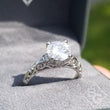 Load image into Gallery viewer, Artcarved &quot;Peyton&quot; Large Round Cut Center Engagement Ring with Scrollwork Design
