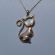 Load and play video in Gallery viewer, Simon G. Rose Gold High Polished Cat Pendant

