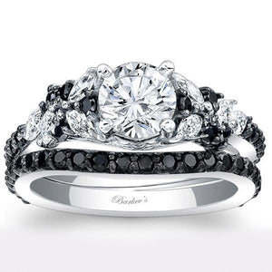 Barkev's Black Diamond Encrusted Petal Engagement Ring