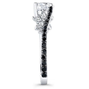 Barkev's Black Diamond Prong Set "Flare" Diamond Engagement Ring