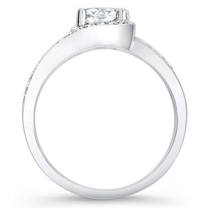 Barkev's Blue Sapphire "Halo Swirl" Diamond Engagement Ring