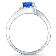 Load image into Gallery viewer, Barkev&#39;s Blue Sapphire Halo Twist Diamond Engagement Ring
