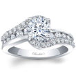 Load image into Gallery viewer, Barkev&#39;s Bypass Twist &quot;Half-Halo&quot; Prong Set Diamond Engagement Ring

