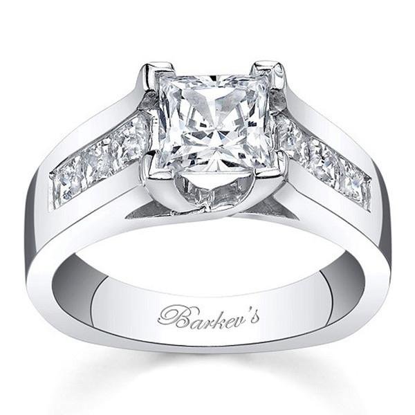 Barkev's Cathedral Channel Set Diamond Engagement Ring - 18K White Gold