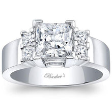 Load image into Gallery viewer, Barkev&#39;s Cathedral Wide Princess Cut Diamond Engagement Ring
