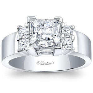 Barkev's Cathedral Wide Princess Cut Diamond Engagement Ring