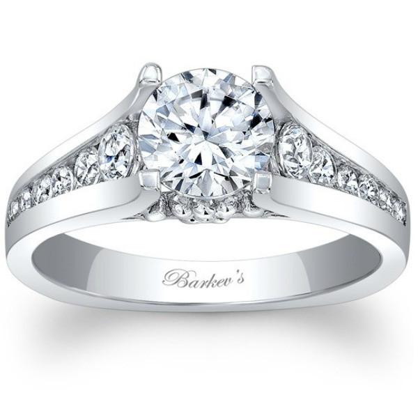 Barkev's Channel Set Graduated Diamond Engagement Ring - 18K Rose Gold