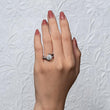 Load image into Gallery viewer, Barkev&#39;s Contemporary White Diamond Halo with Black Diamond Bypass Engagement Ring
