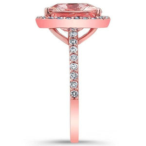 Barkev's Cushion Cut Morganite Halo Diamond Engagement Ring