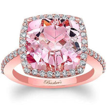 Load image into Gallery viewer, Barkev&#39;s Cushion Cut Morganite Halo Diamond Engagement Ring
