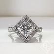 Load image into Gallery viewer, Barkev&#39;s Halo Prong Set Princess Cut Diamond Engagement Ring
