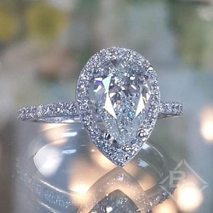 Barkev's Pear Cut Halo Diamond Engagement Ring