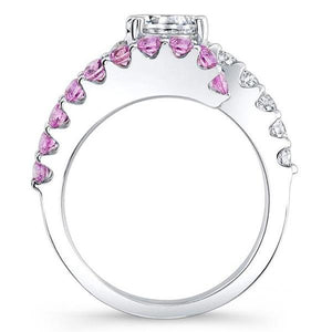 Barkev's Pink Sapphire Bypass Prong Set Diamond Engagement Ring
