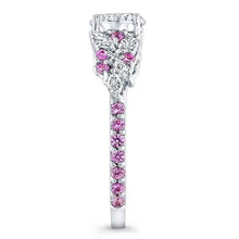 Load image into Gallery viewer, Barkev&#39;s Pink Sapphire Diamond Encrusted Petal Engagement Ring
