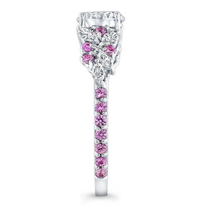Barkev's Pink Sapphire Diamond Encrusted Petal Engagement Ring
