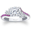 Load image into Gallery viewer, Barkev&#39;s Pink Sapphire &quot;Flare&quot; Prong Set Diamond Engagement Ring
