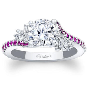 Barkev's Pink Sapphire "Flare" Prong Set Diamond Engagement Ring