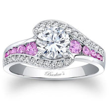 Load image into Gallery viewer, Barkev&#39;s Pink Sapphire &quot;Halo Swirl&quot; Diamond Engagement Ring
