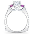 Load image into Gallery viewer, Barkev&#39;s Pink Sapphire Three Stone Diamond Engagement Ring

