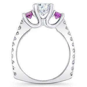 Barkev's Pink Sapphire Three Stone Diamond Engagement Ring