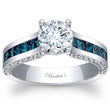 Load image into Gallery viewer, Barkev&#39;s Princess Cut Channel Set Blue Diamond Engagement Ring
