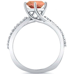 Barkev's Round Cut Morganite Twist Diamond Engagement Ring