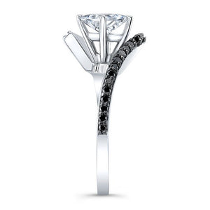 Barkev's Split Bypass Black & White Diamond Engagement Ring