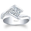 Load image into Gallery viewer, Barkev&#39;s Split Cathedral Shank Princess Cut Diamond Engagement Ring
