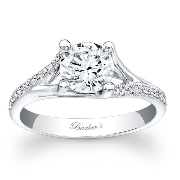Fancy Oval Diamond Split Shank Halo Cathedral Engagement Ring in 14K White  Gold
